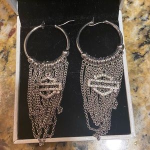 Harley Davidson silver earrings